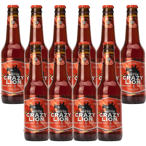 10x Witte Strong Cherry Crazy Lion botella 330cc