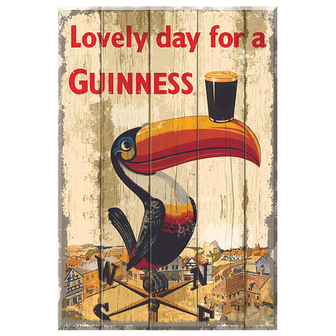 Guinness Letrero Vintage Madera Toucan  Official Merchandise