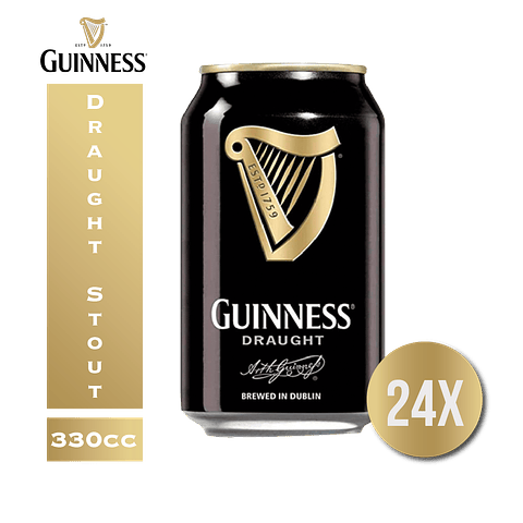 Guinness Full Pack 24x Guinness Draught 330cc + Vaso Pinta 20oz Official Merchandise + 10 Posavasos