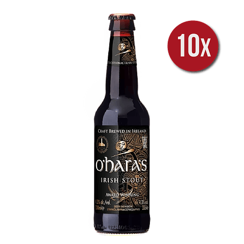 10x O´Haras Irish Stout botella 330cc