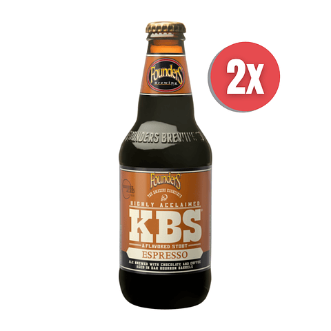 2x Founders KBS Espresso (añejada barrica) botella 355cc