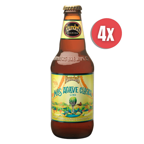 4x Founders Más Agave Imperial Lime Gose (añejada barrica) botella 355cc  