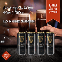 Pack 4x Guinness Draught (Irish Stout c/ Nitro)