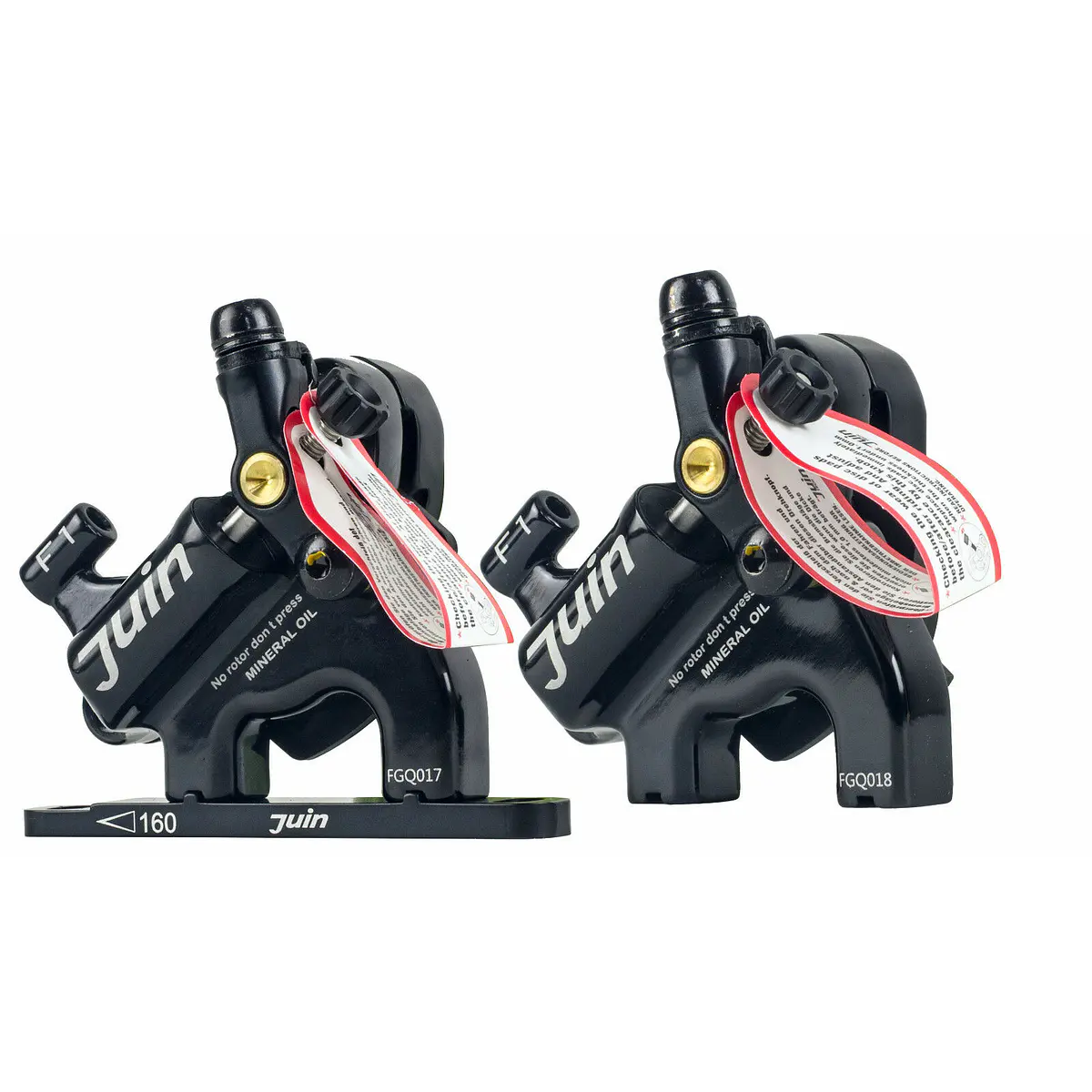 Set Freno A Disco Idraulico Juin Tech F1 Per Strada CX - Montaggio Piatto 160mm (Rosso)