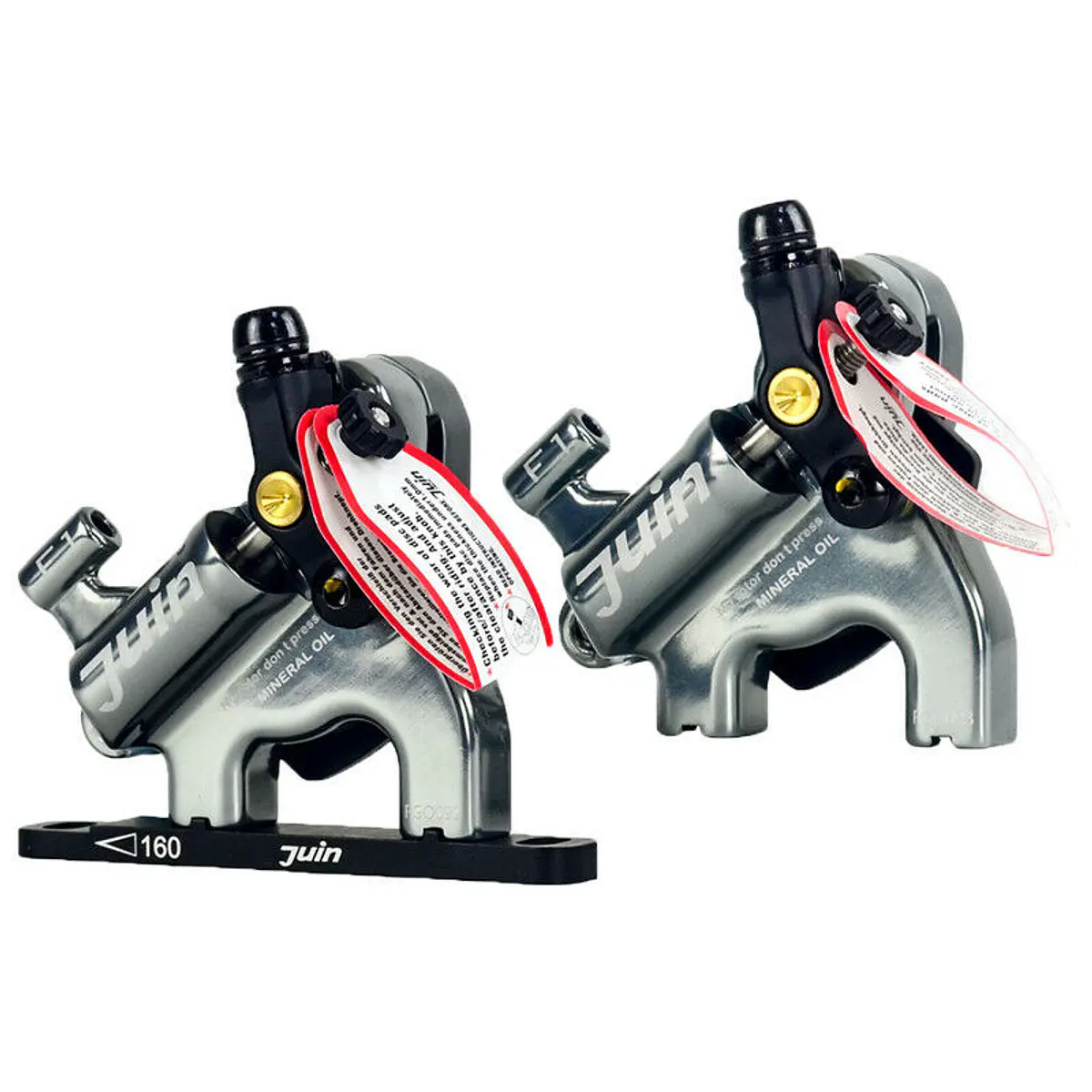 Set Pinze Freno Idrauliche Juin Tech M1 Per Mountain Bike Ed E-bike - Grigio, Anteriore E Posteriore - Foto 3