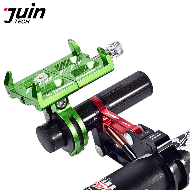 JUIN TECH AB1-S - SOPORTE DE CARBONO/ALUMINIO DE CAMARAS/GPS/TELEFONO - CON SUSPENSION - PARA MANUBRIO DE BICICLETA - ROJO