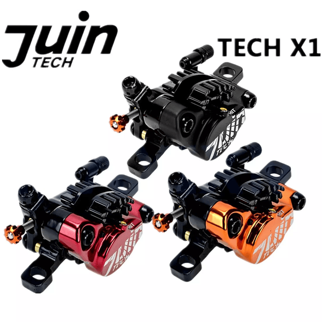 JUIN TECH X1 - KIT FRENO DE DISCO HIDRAULICO ACCIONADO POR CABLE - PM - PASTILLAS Y DISCOS CON DIFUSORES DE CALOR – PARA RUTA/CX/GRAVEL - BLACK