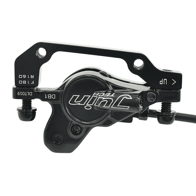 JUIN TECH DB1 - KIT DE FRENO P/MTB - FULL HIDRAILICO - 2 PISTONES - DISCOS 180MM (de acero Japones) - NEGRO