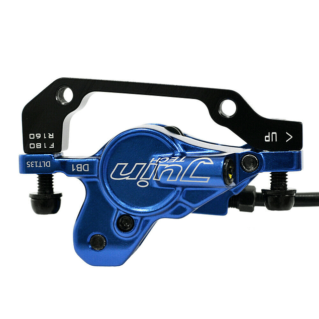 JUIN TECH DB1 - KIT DE FRENO P/MTB - FULL HIDRAILICO - 2 PISTONES - DISCOS 180MM (de acero Japones) - AZUL