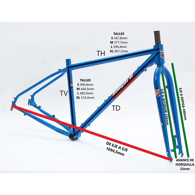 FRAMESET CROMOLY CICLOTURISMO - ROJO