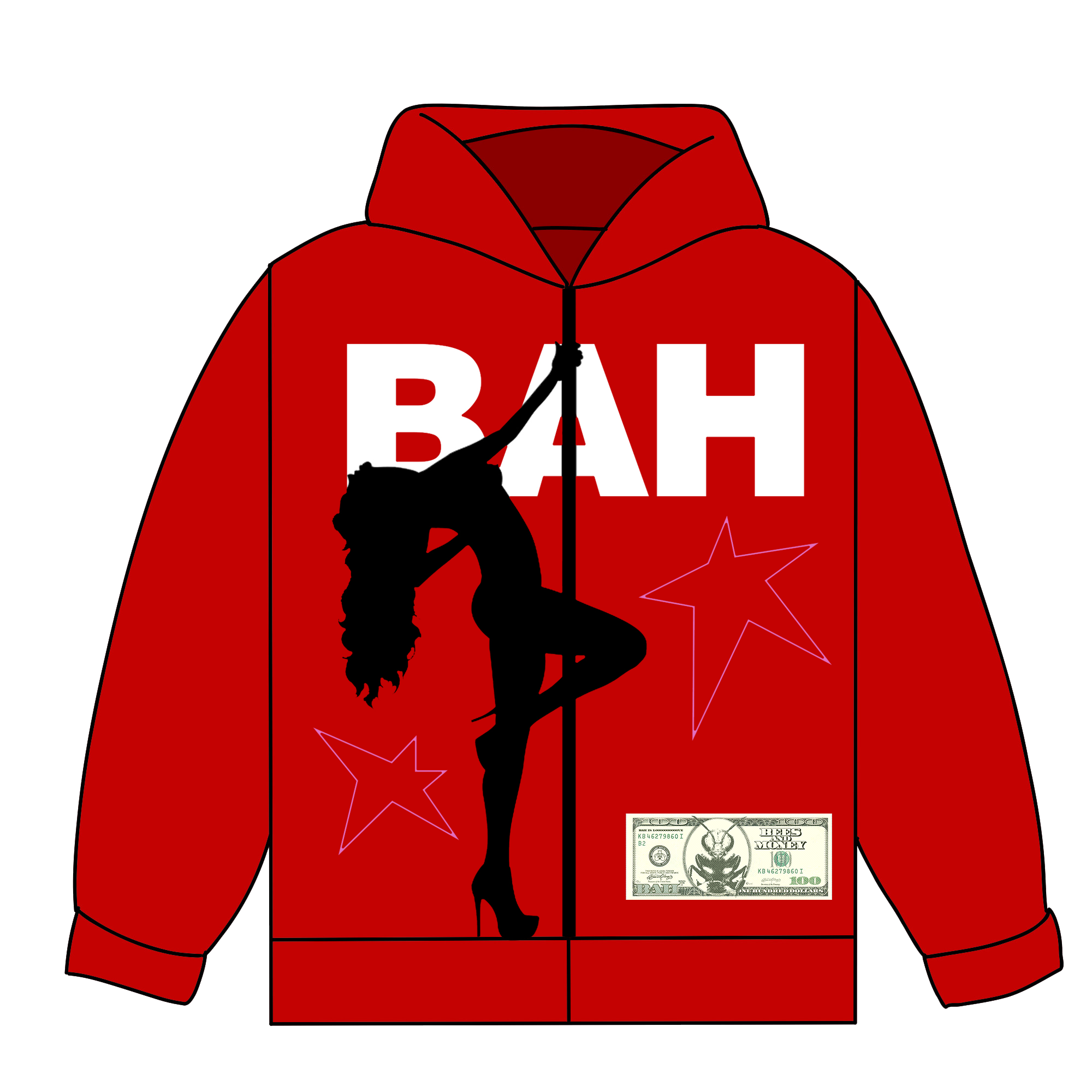 STRIP RED HOODIE