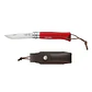 Navaja Opinel Trekking N°08 Roja con Funda de Cuero - Miniatura 1