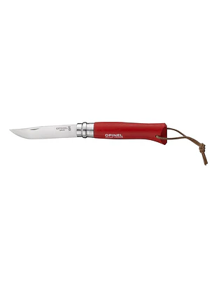 Navaja Opinel Trekking N°08 Roja con Funda de Cuero