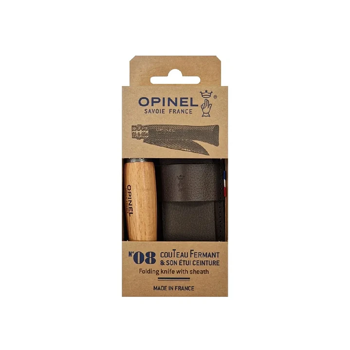 Navaja Opinel N°08 Stainless Steel con Funda de Cuero 3