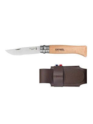 Navaja Opinel N°08 Stainless Steel con Funda de Cuero