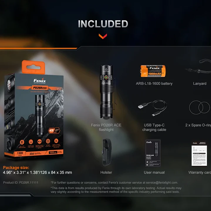 Fenix PD26R ACE – Linterna Recargable EDC de 1300 Lúmenes 7