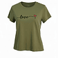 Polera SHEIN Verde Oliva Love Corazón Mujer Talla M - Como Nueva - Miniatura 2