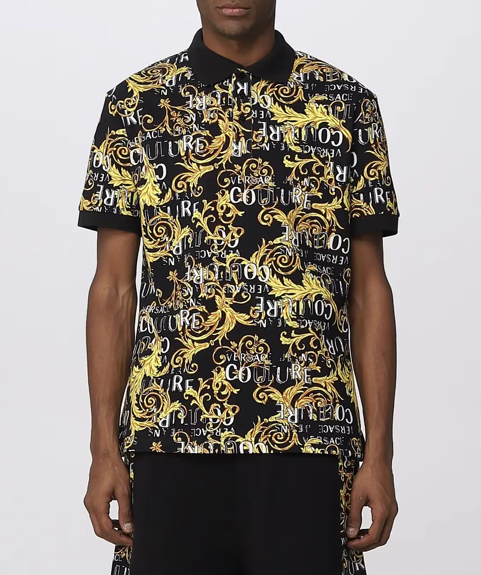 Polera polo Versace Jeans Couture monogram 3