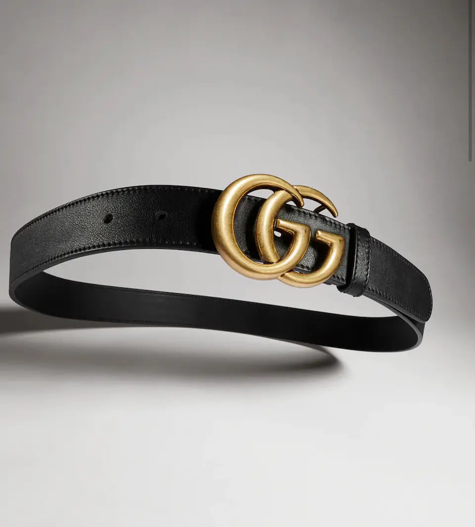 Cinturon Gucci GG Dorado Negro 5
