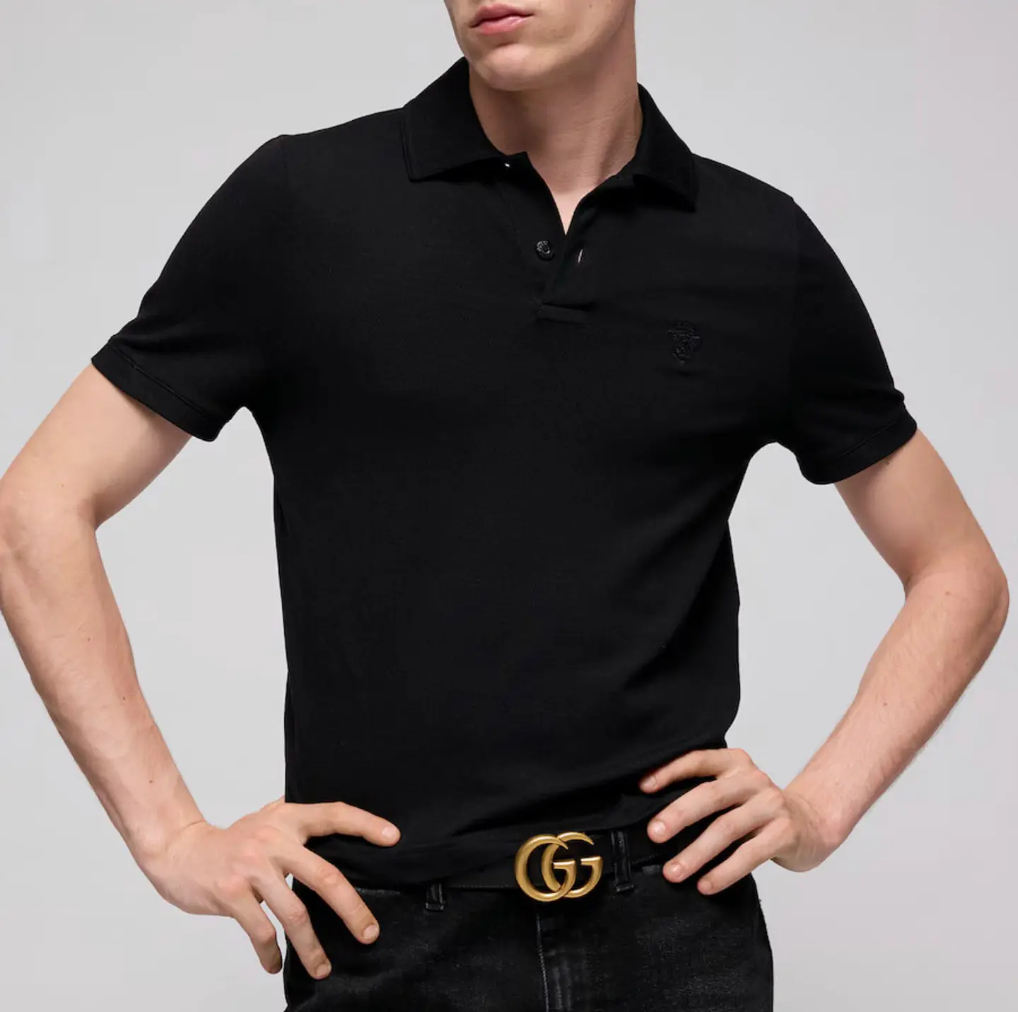 Cinturon Gucci GG Dorado Negro 3