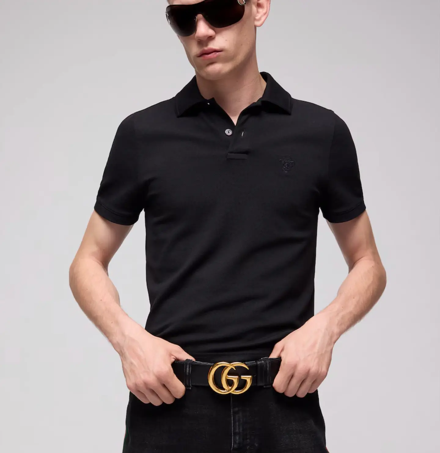Cinturon Gucci GG Dorado Negro 6