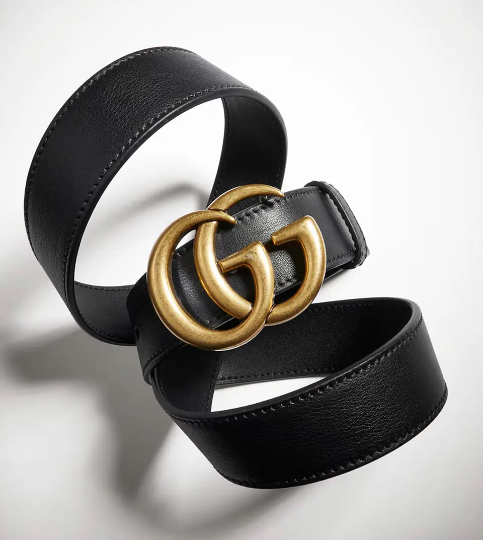 Cinturon Gucci GG Dorado Negro 7