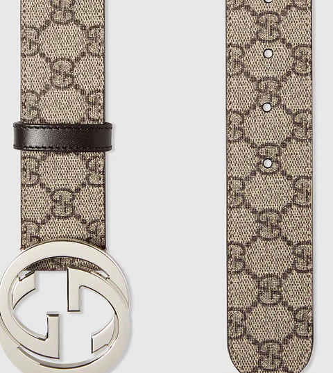 Cinturon Gucci GG Supreme beige y negro