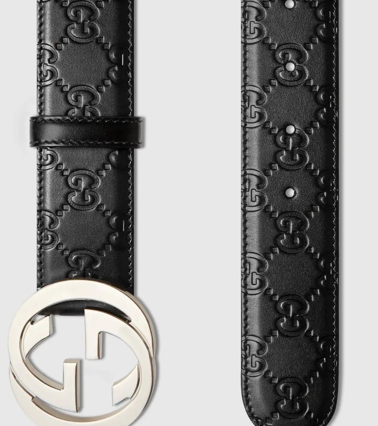 Cinturon Gucci GG Negro relieve 1