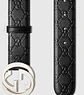 Cinturon Gucci GG Negro relieve - Miniatura 1