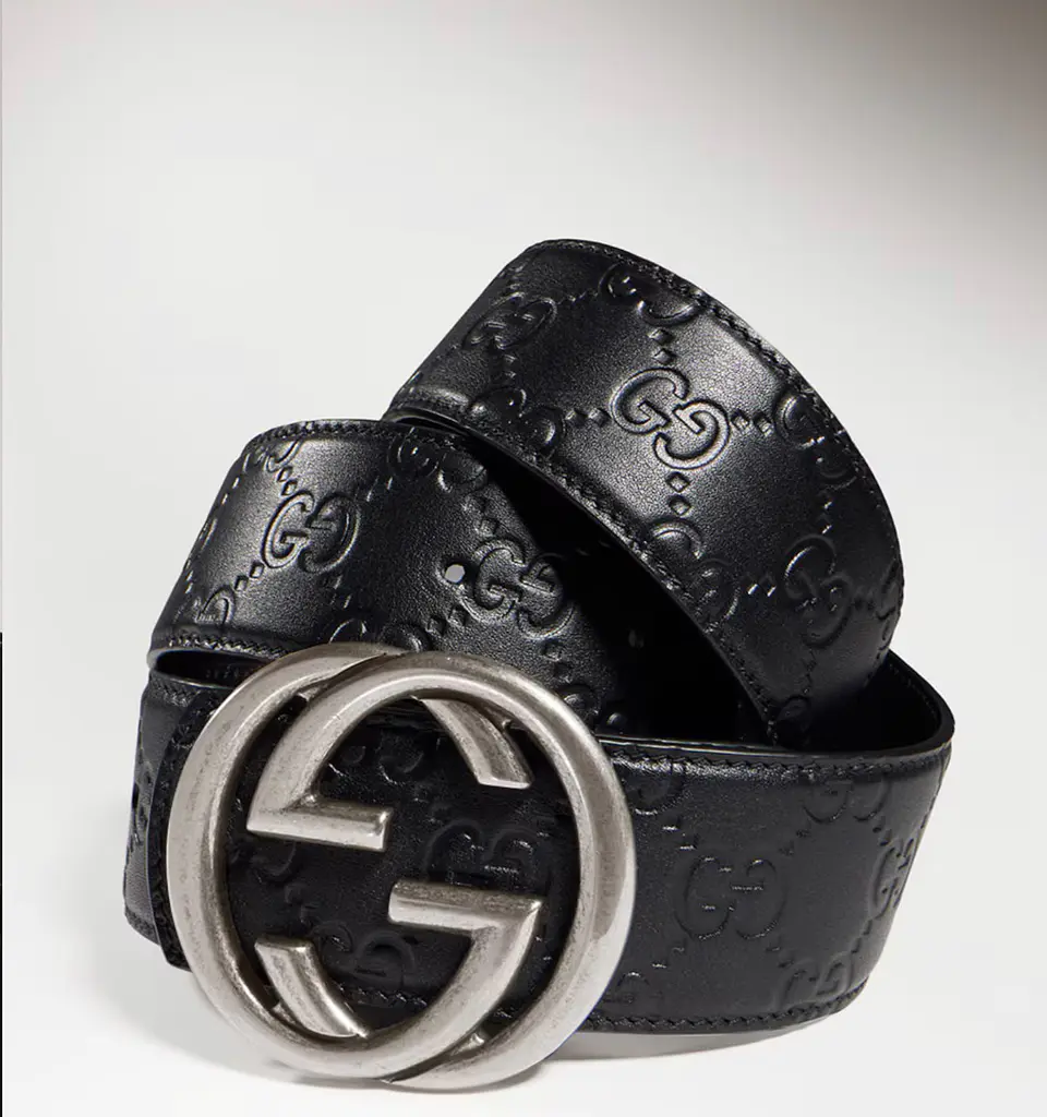 Cinturon Gucci GG Negro relieve 4