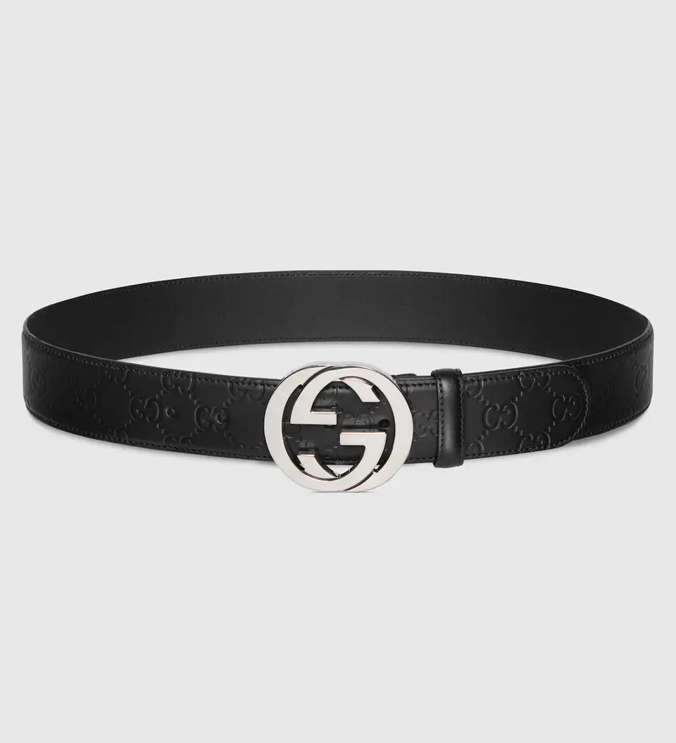 Cinturon Gucci GG Negro relieve 2