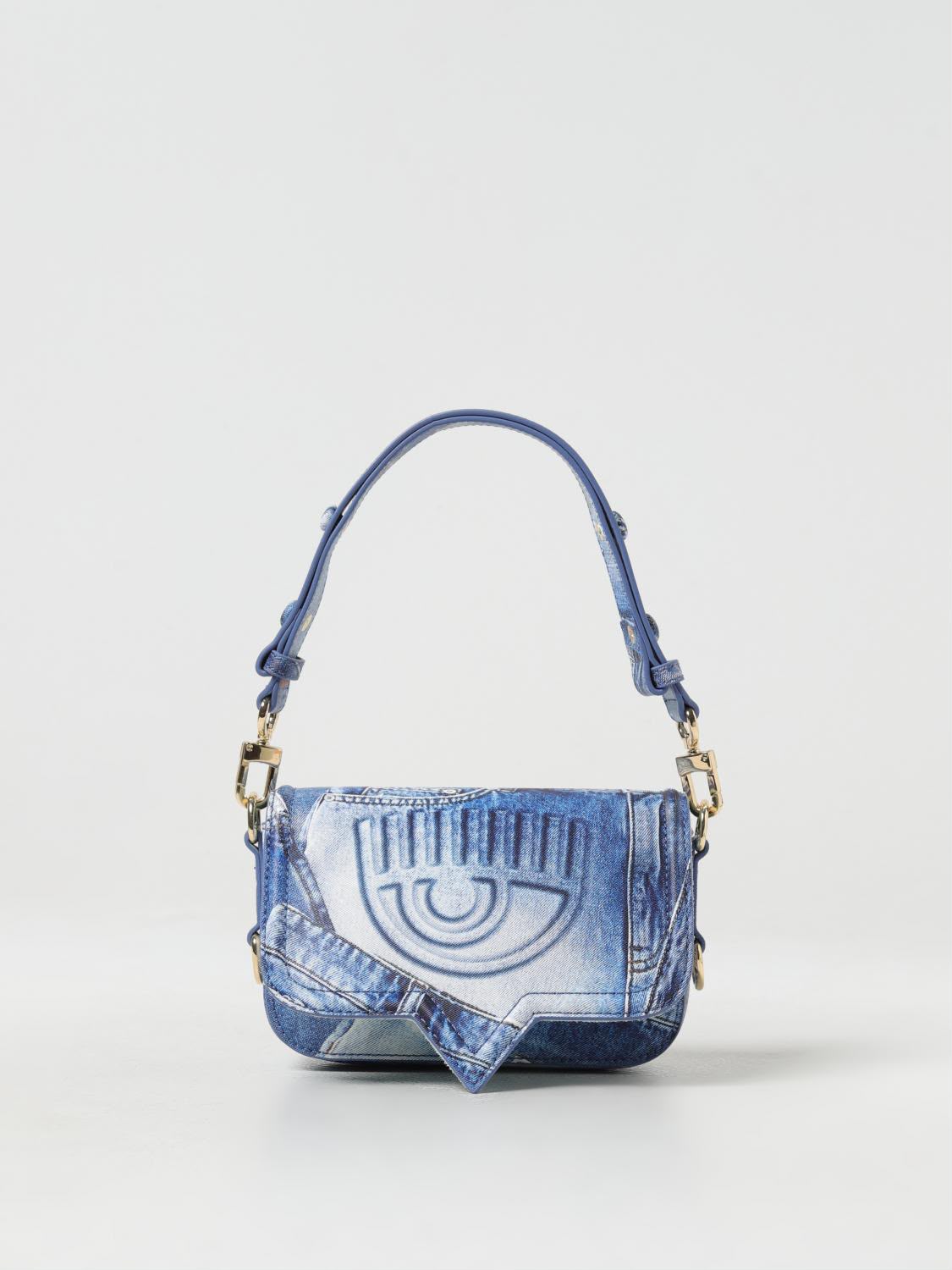 Chiara Ferragni cartera eyelike denim azul small
