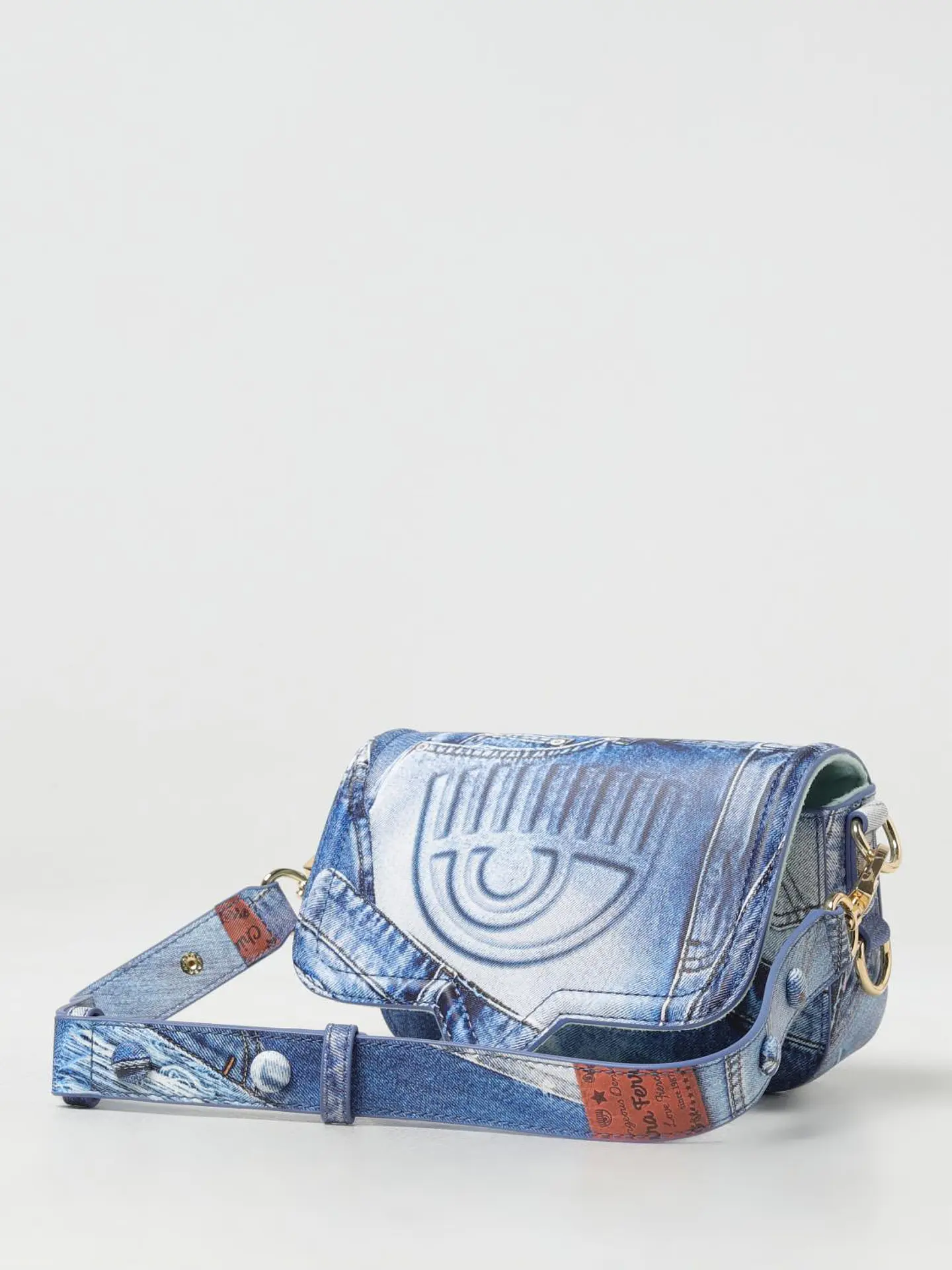 Chiara Ferragni cartera eyelike denim azul small 2