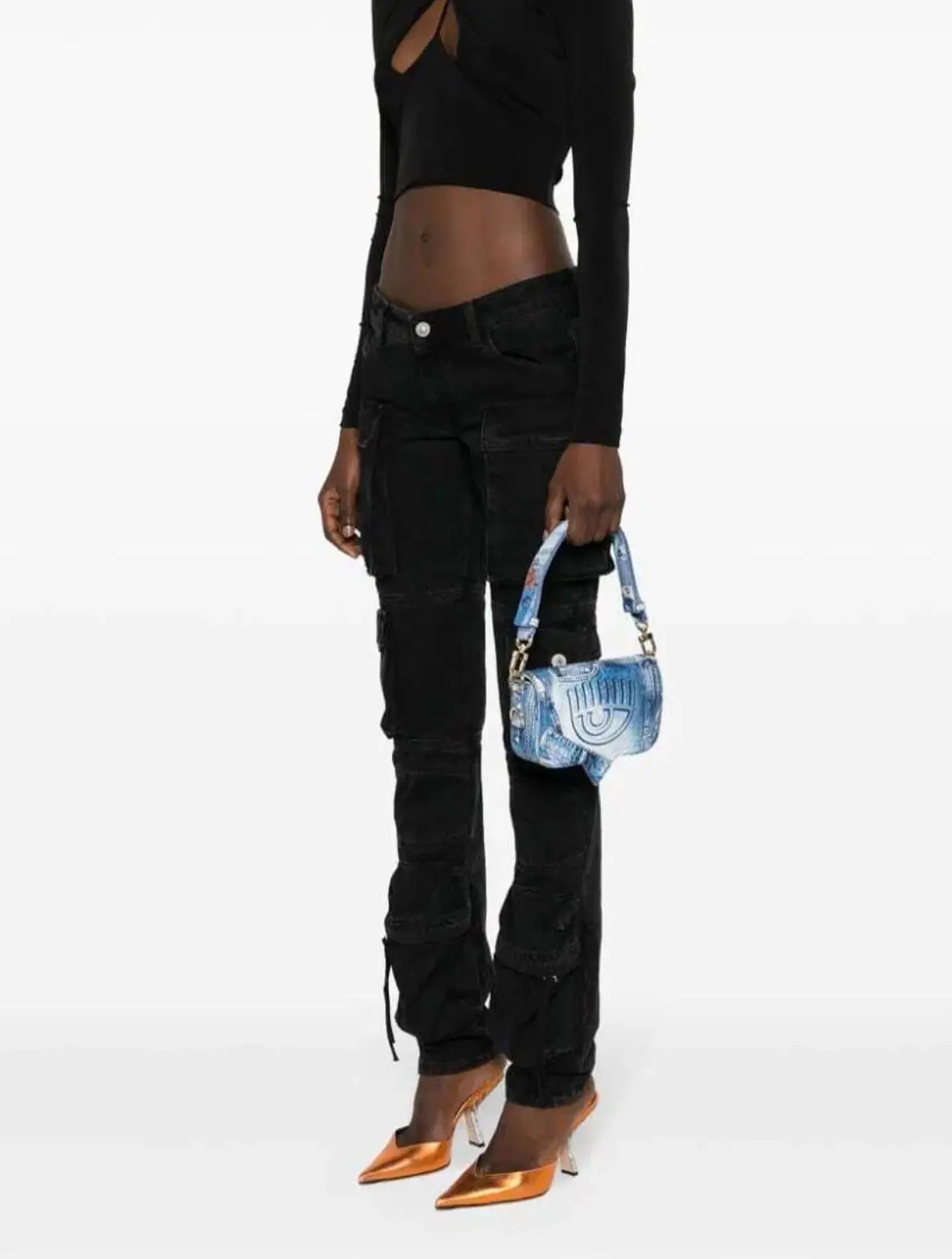 Chiara Ferragni cartera eyelike denim azul small 3