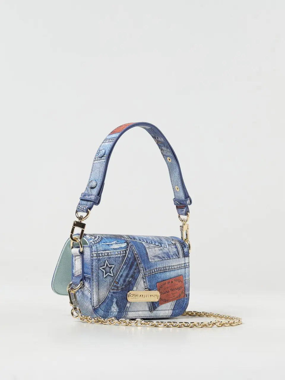 Chiara Ferragni cartera eyelike denim azul small 5
