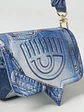 Chiara Ferragni cartera eyelike denim azul small - Miniatura 6