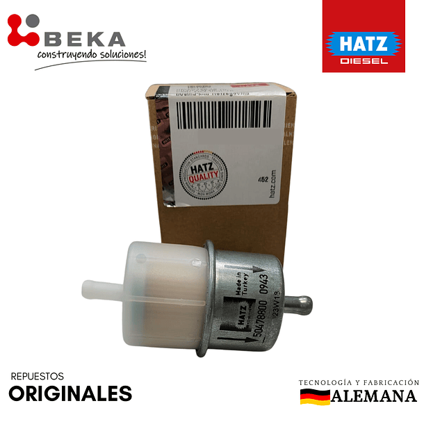 Filtro de Combustible Original HATZ para motores 1B20/1B30 - 1D42 - 1D81