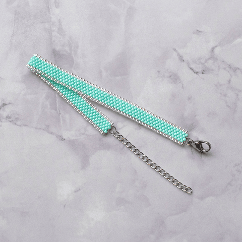 Pulsera "Jane" turquesa y traslúcido