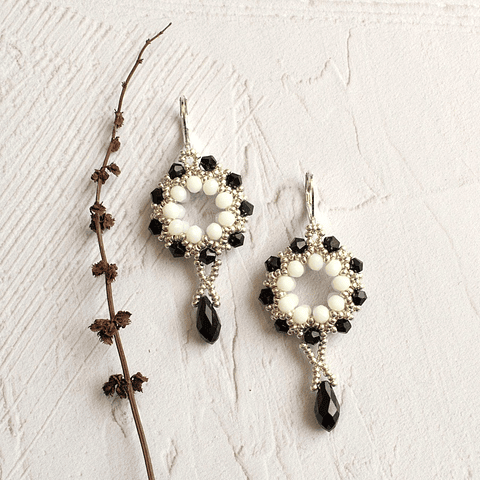 Aros "Atrapasueños" negro y blanco