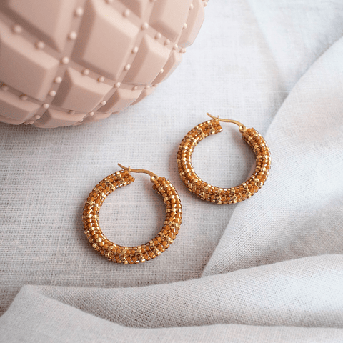 Aros "Candongas" café y dorado