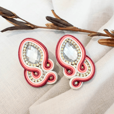 Aros "Asimétrico" burdeo y sandía