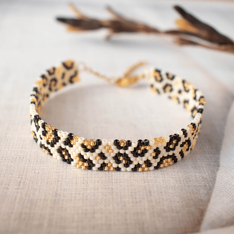 Pulsera "Animal Print" crema