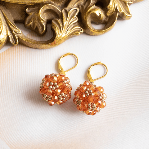 Aros "Esfera corta" terracota traslúcido