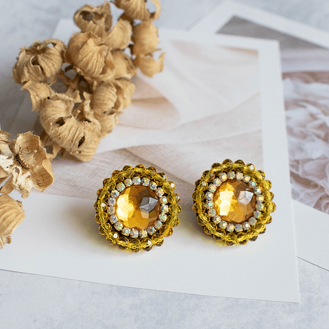 Aros "Topitos" amarillo