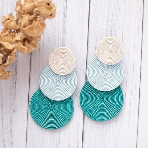 Aros "Tres círculos" turquesa