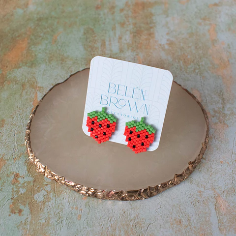 Aros "Frutilla" rojo