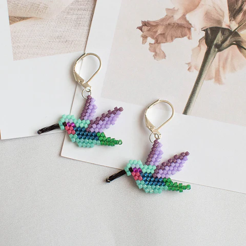 Aros "Colibrí" turquesa