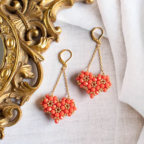 Aros "Corazón 3D" naranjo