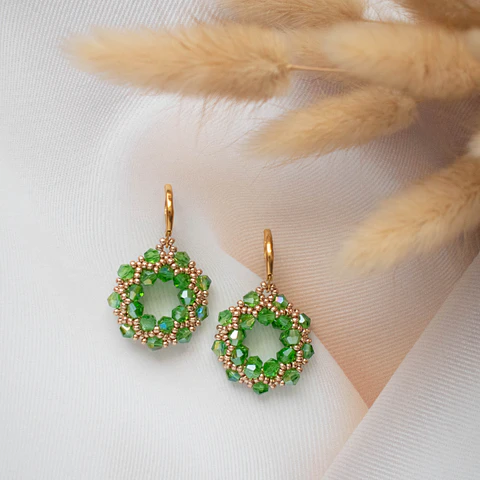 Aros "Guirnalda" verde claro