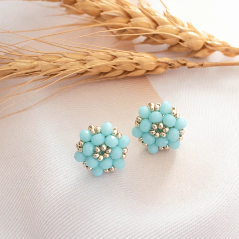 Aros "Tiny" celeste claro